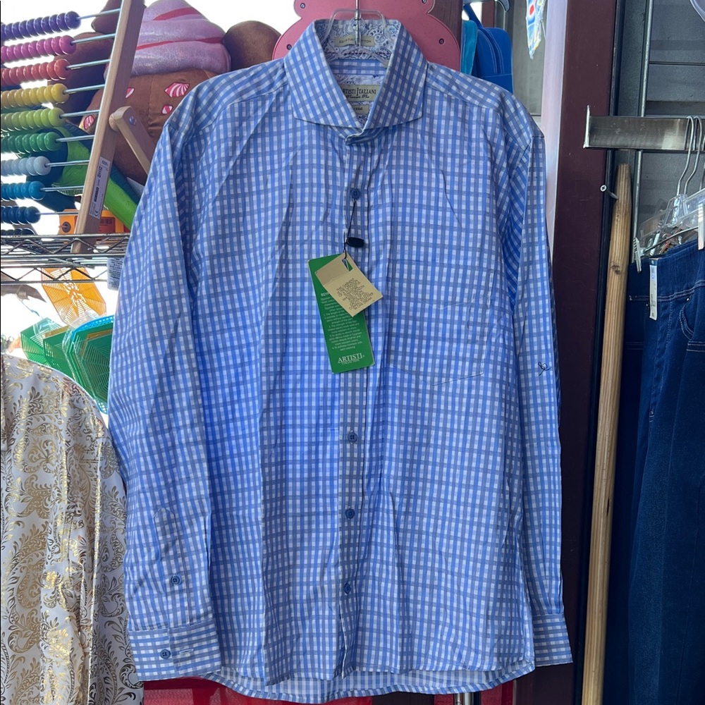 Arrow Men's Blue Checkered Button-Down Shirt